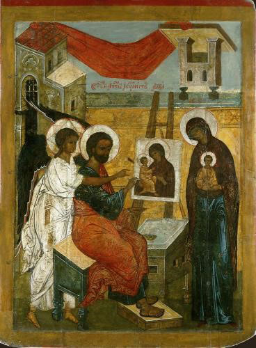 Evangelist Luke Painting an Icon of the Virgin Mary Pskov 16 c.