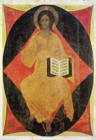 Christ in Majesty, a central part of the Deisis row of an iconostasis St Andrey Rublev, 1408 