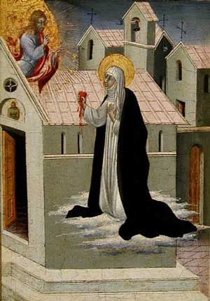 'St. Catherine of Siena Exchanges Hearts with Jesus', painting